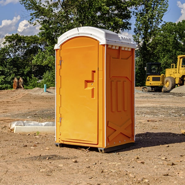 how often are the portable restrooms cleaned and serviced during a rental period in Gilchrist